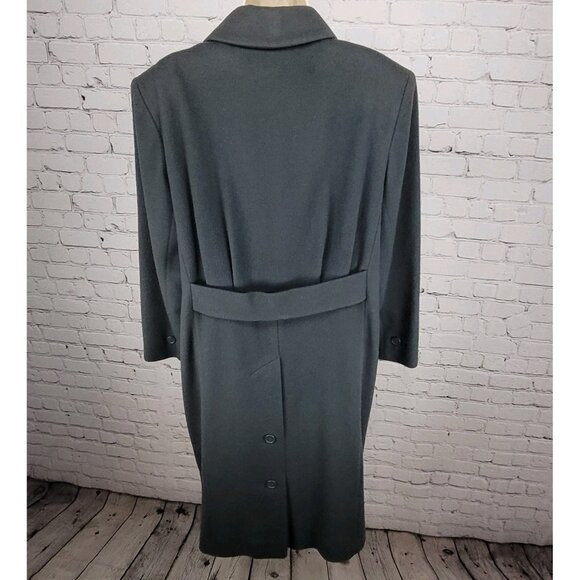 VTG Glenbrooke Grey Pure New Wool Double Breasted Pockets Lined Pea Coat USA 10 - Picture 2 of 16